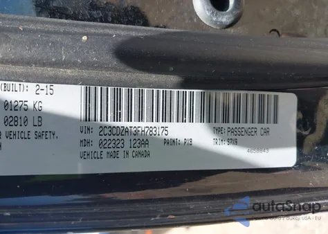 2015 Dodge Challenger R/T Shaker z USA, uszkodzony, nr VIN 2C3CDZAT3FH783175